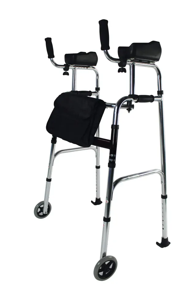 Identités Déambulateur Appuis Brachiaux 2 Roues Alu 125 kg