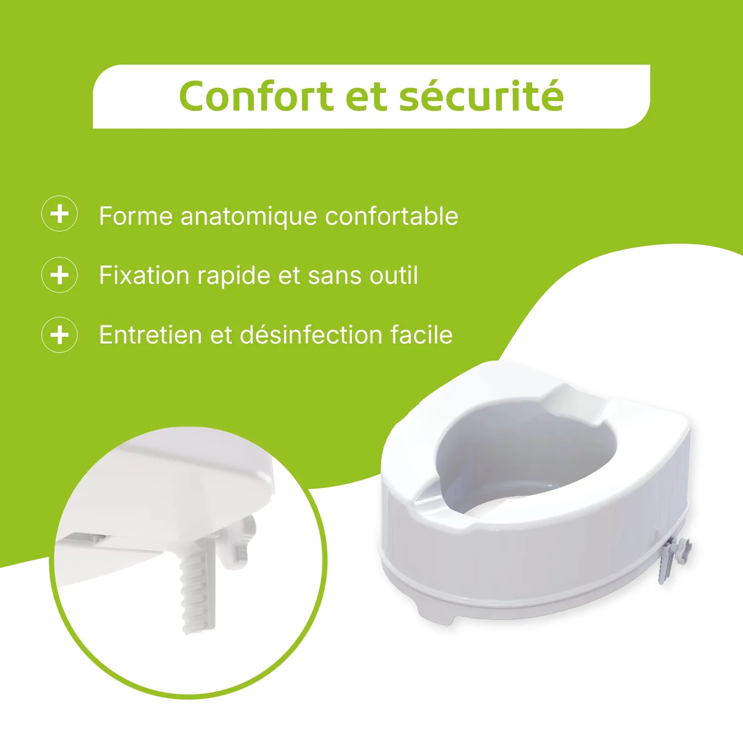 Identités Ibiza réhausse WC sans couvercle 15 cm 225 kg