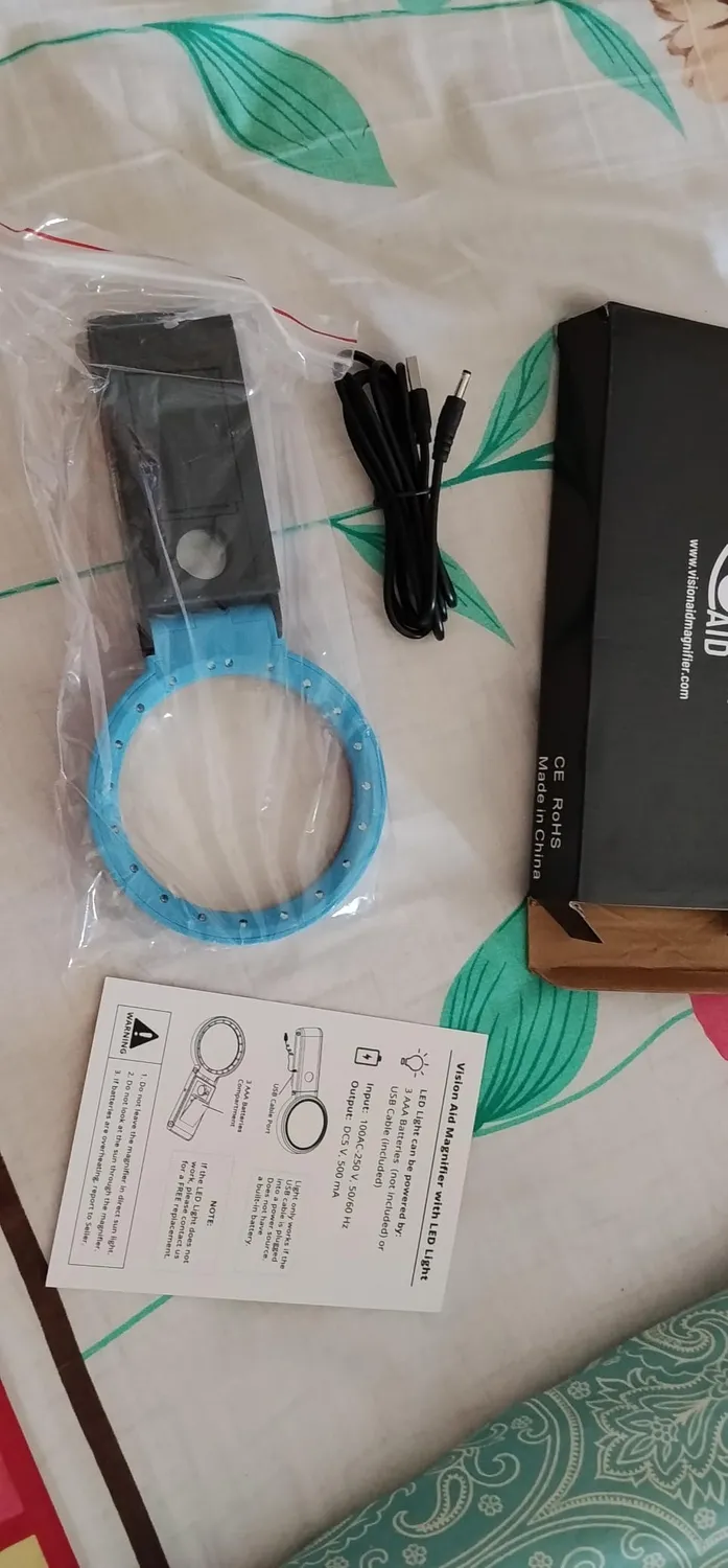 VisionAid Loupe 30X 10X LED mains libres 21 lampes