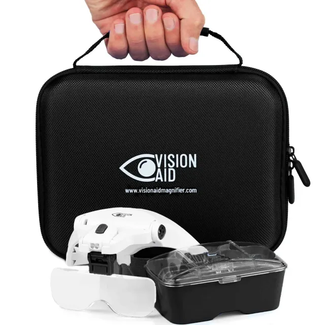 VisionAid Loupe bandeau lumineux mains libres 5 lentilles