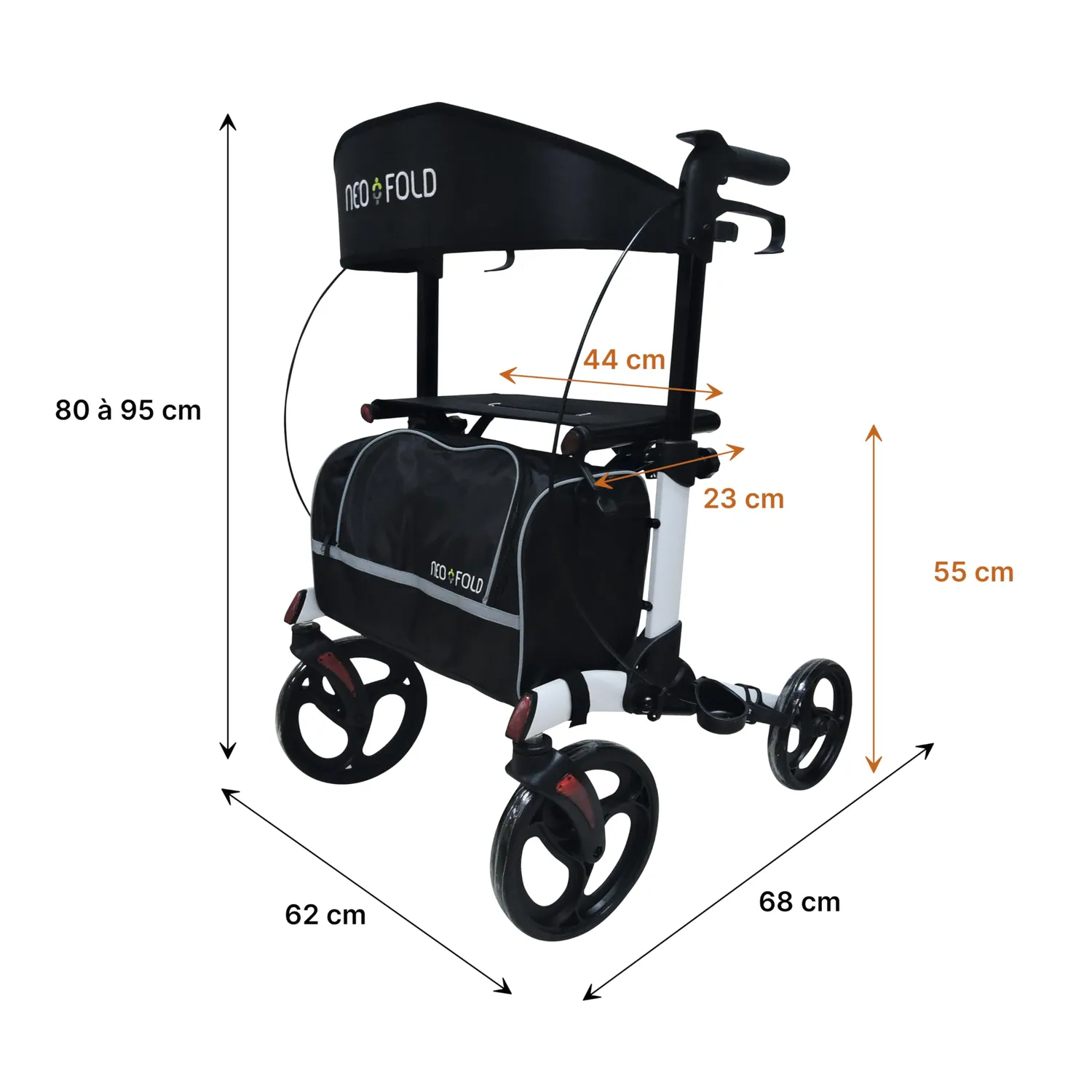 Identités Neo Fold Evolution déambulateur blanc nacré