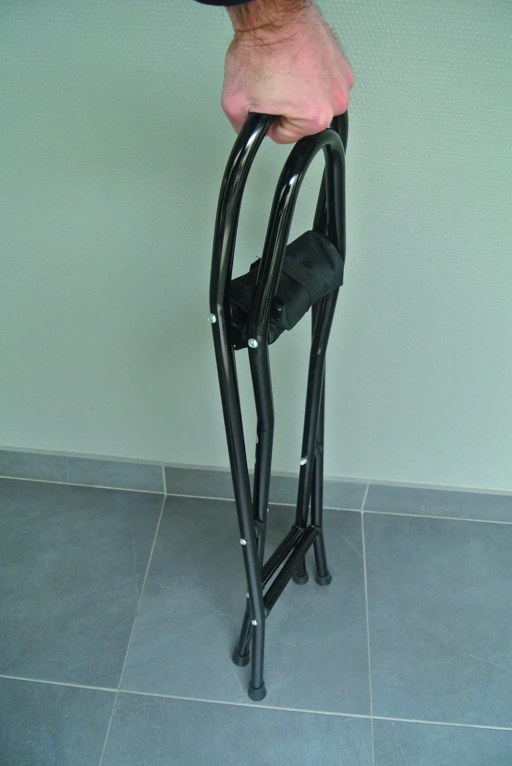 Identités siège pliant tissu noir 110 kg