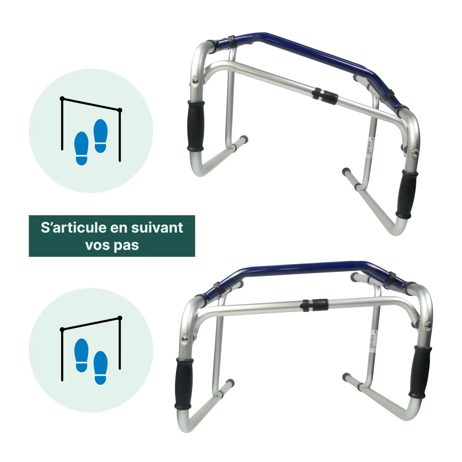 Identités Cadre de marche articulé pliable 120 kg