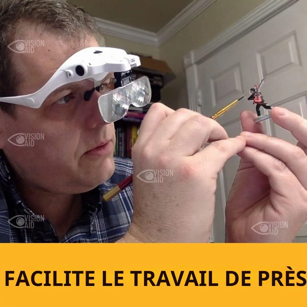VisionAid Loupe bandeau lumineux mains libres 5 lentilles