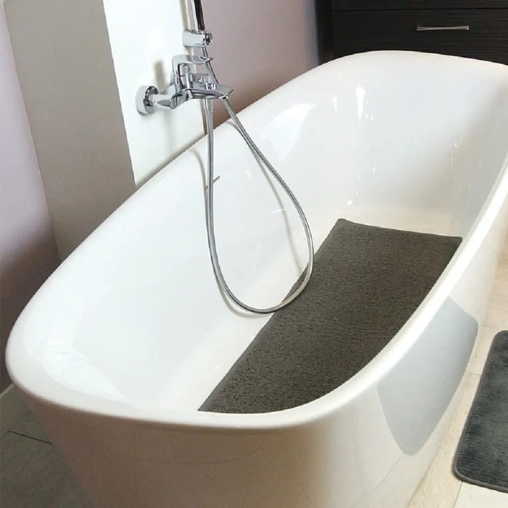 Identités Antigua tapis de baignoire antidérapant gris 100x40