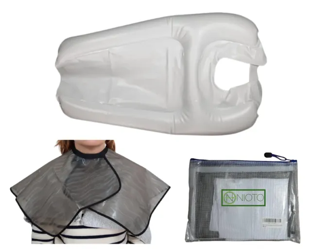 Nioto bac shampoing gonflable avec cape adulte