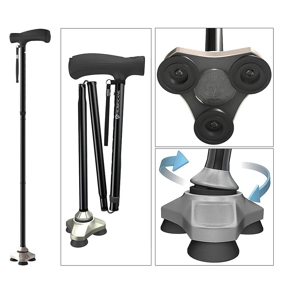 Identités Hurrycane canne marche rouge pliable 150 kg