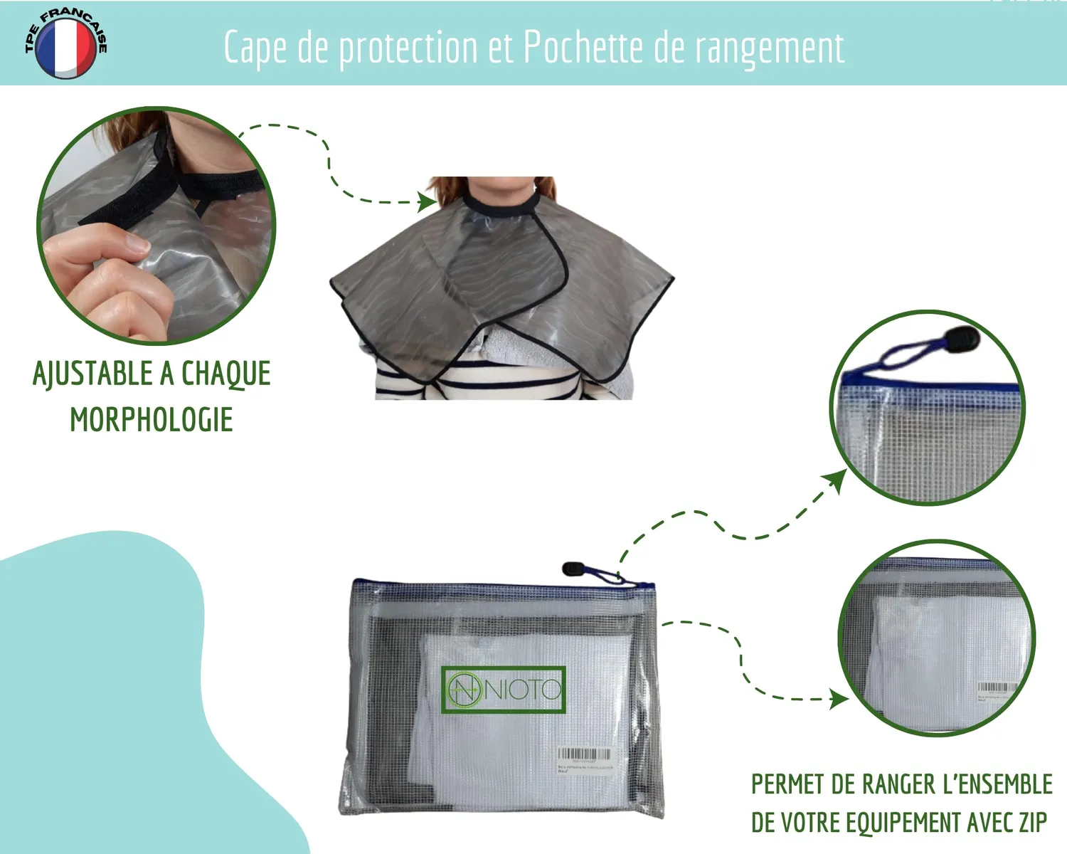 Nioto bac shampoing gonflable avec cape adulte