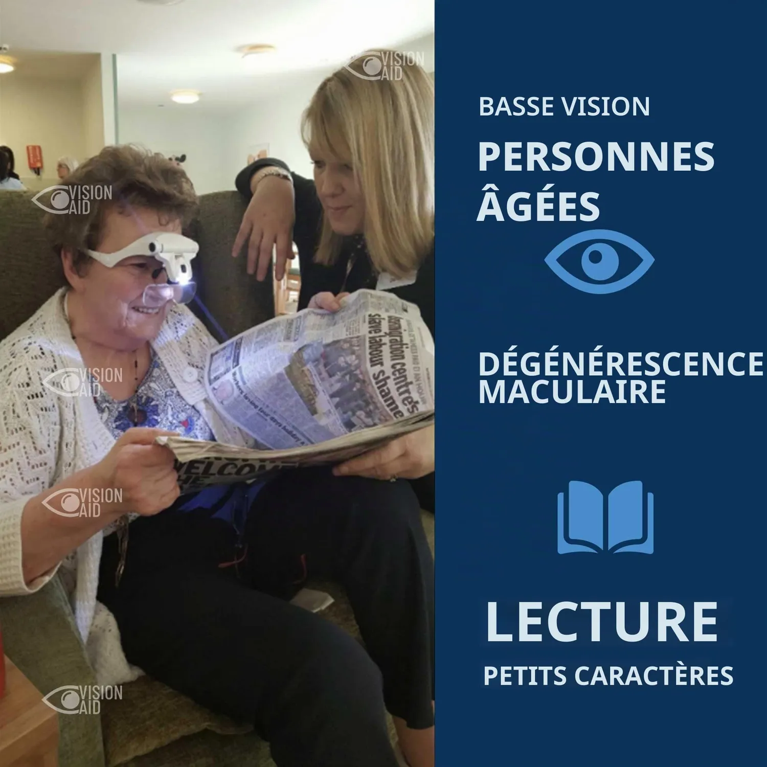 VisionAid Loupe bandeau lumineux mains libres 5 lentilles
