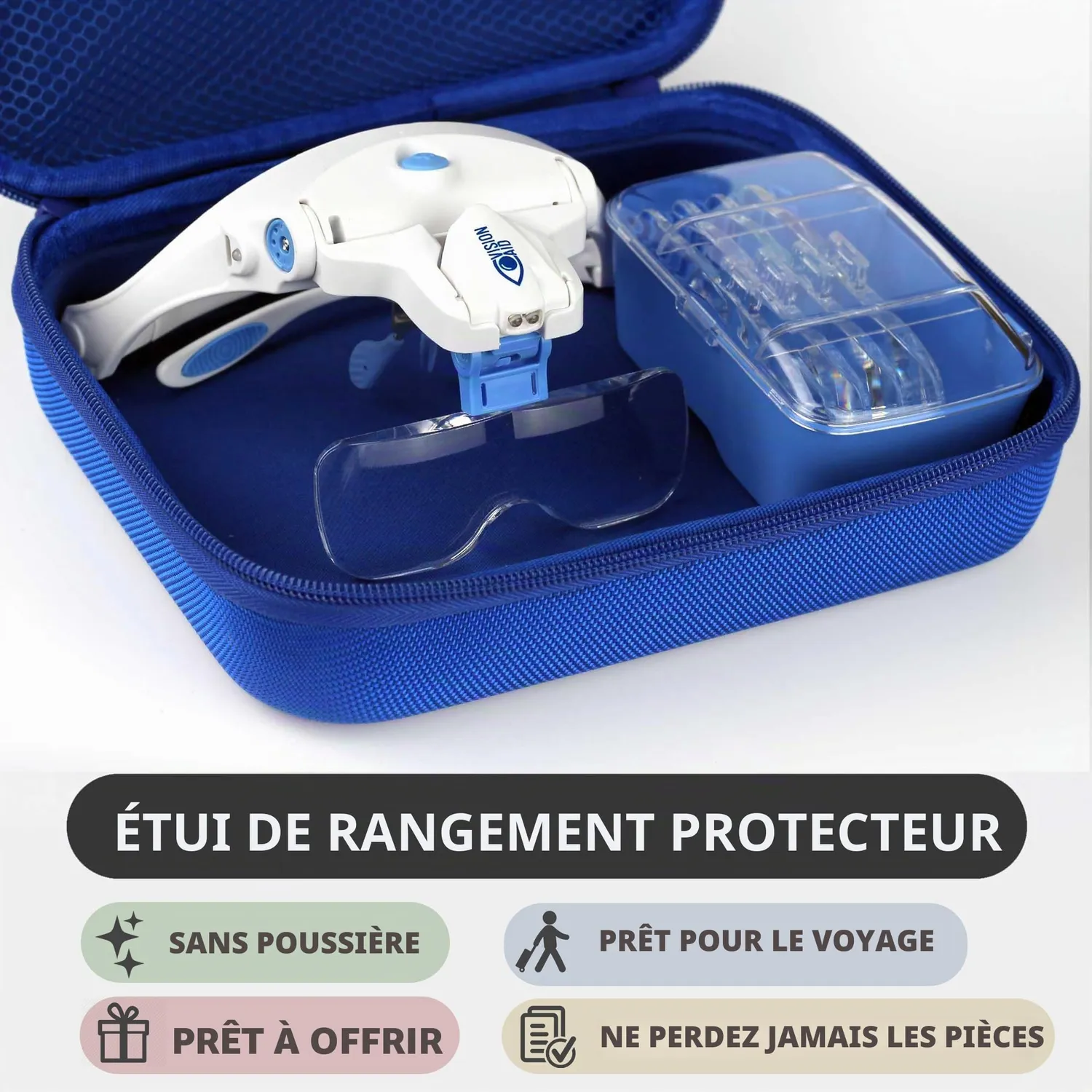 VisionAid Lunettes Loupe LED Rechargeable USB Kit Expert 5 Gross.