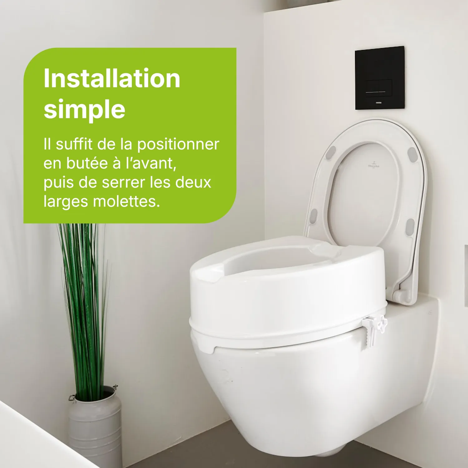 Identités Ibiza réhausse WC sans couvercle 15 cm 225 kg