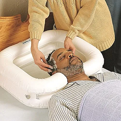 Identités bac à shampoing gonflable vinyle avec vidange