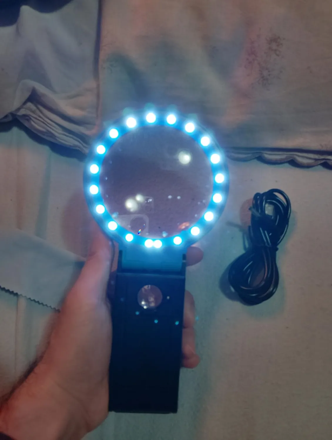 VisionAid Loupe 30X 10X LED mains libres 21 lampes