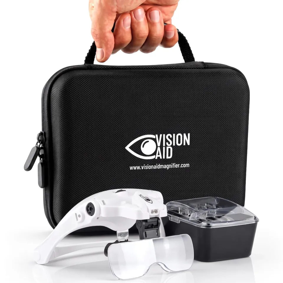 VisionAid lunettes loupe LED 5 verres mains libres rechargeable