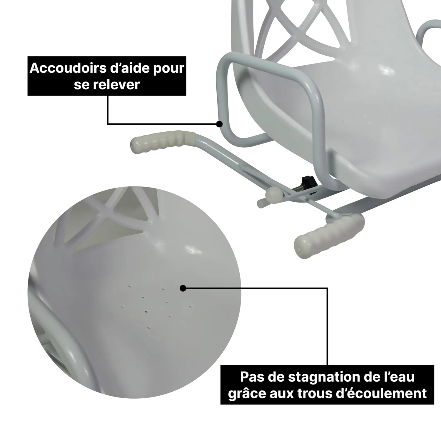 Identités fauteuil de bain pivotant 360° accoudoirs 113 kg