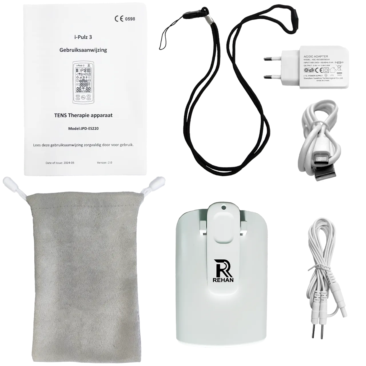 Van Lent i-Pulz 3 appareil TENS 2 canaux 13+3 programmes