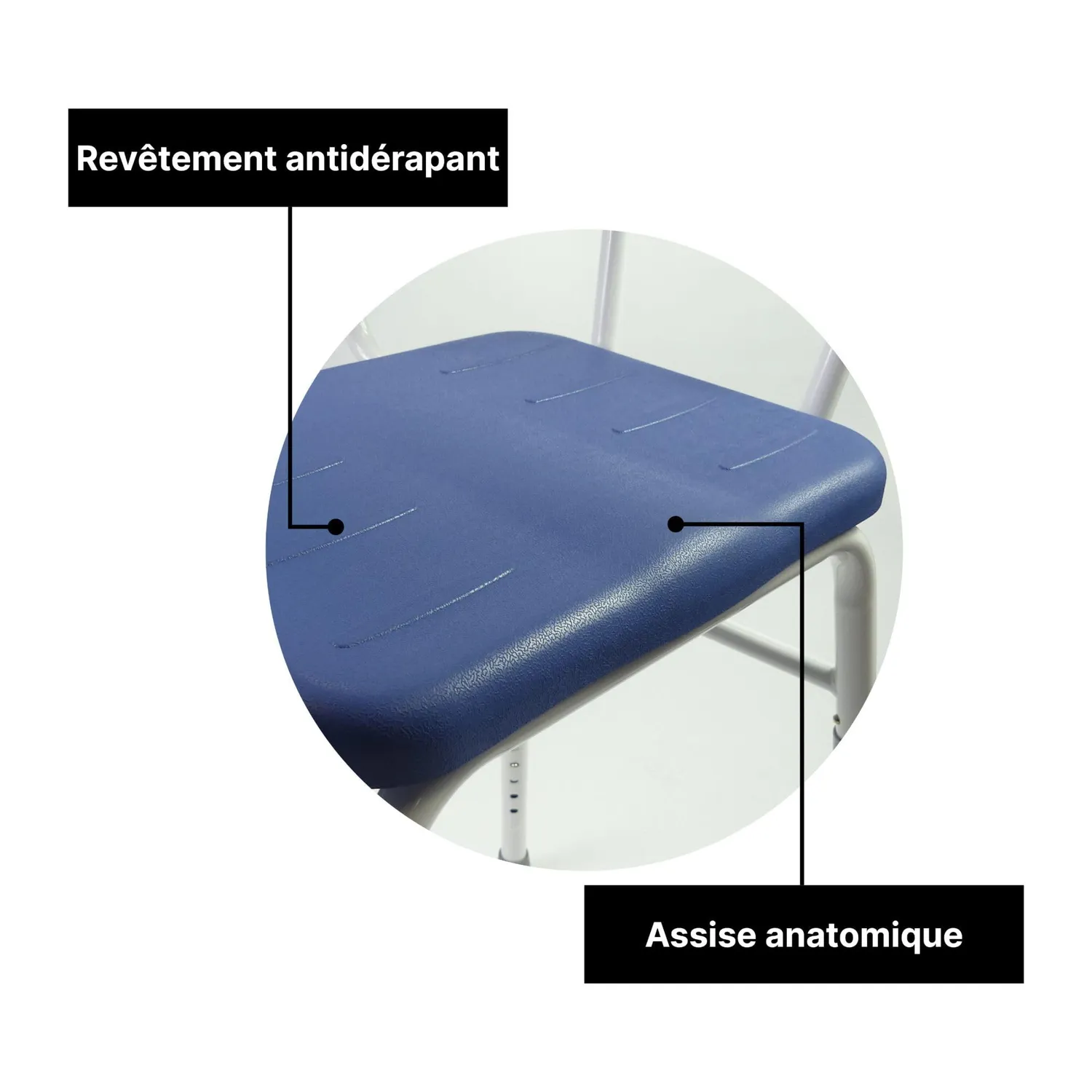 Identités chaise haute capitonnée bleue 160 kg inclinée