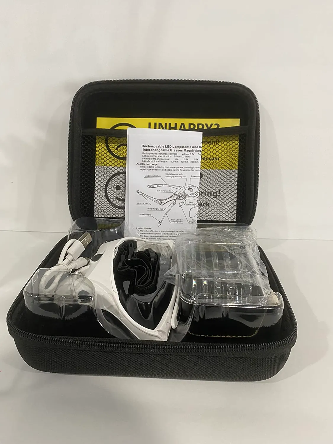 VisionAid lunettes loupe LED 5 verres mains libres rechargeable
