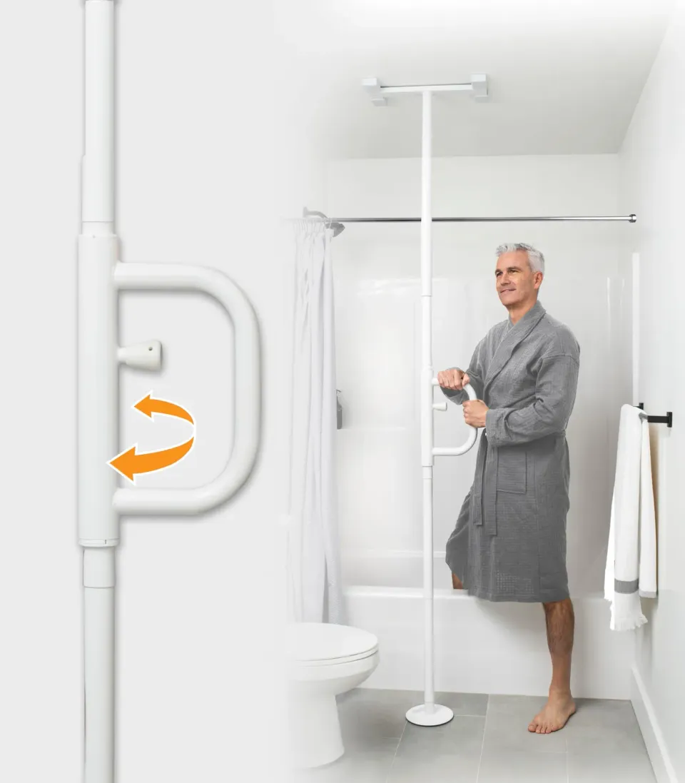 Identités Curve barre appui sol-plafond blanche pivotante 135kg