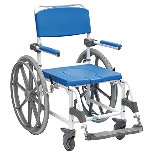 Identités Aston chaise douche WC grandes roues 160 kg