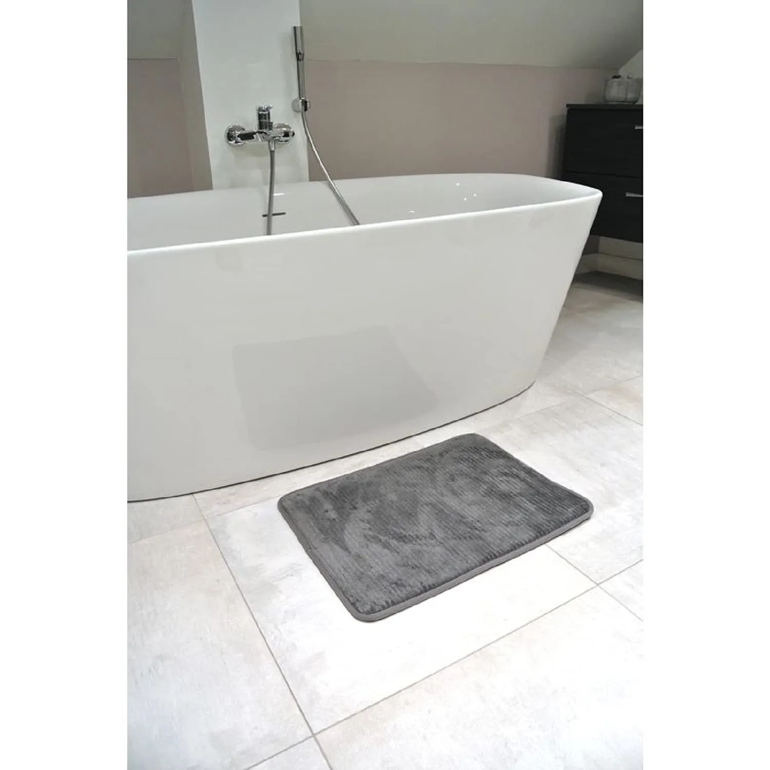 Identités Secure Soft tapis de bain gris 60x45 moelleux