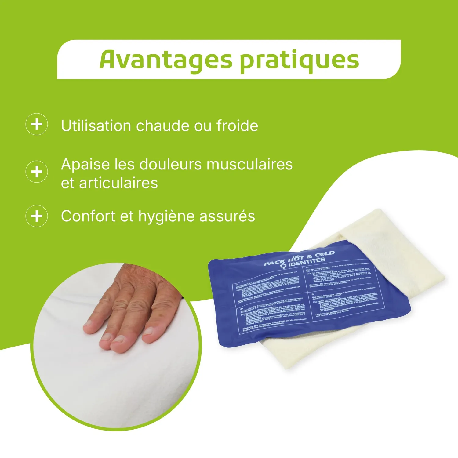 Identités Hot Cold Compresse Chaud Froid 30 x 18 cm