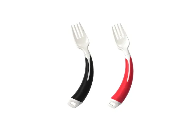 Identités Plasti-Grip Fourchette ergonomique ado gaucher rouge