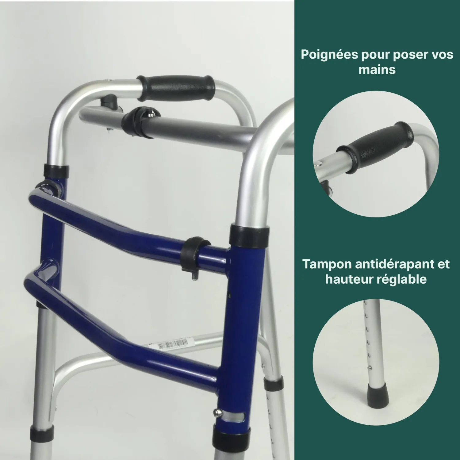 Identités Cadre de marche articulé pliable 120 kg